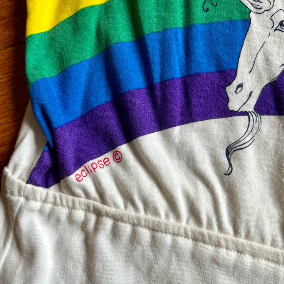 RARE 70s/80s Eclipse Unicorn Rainbow Romper - Picture 4 of 9
